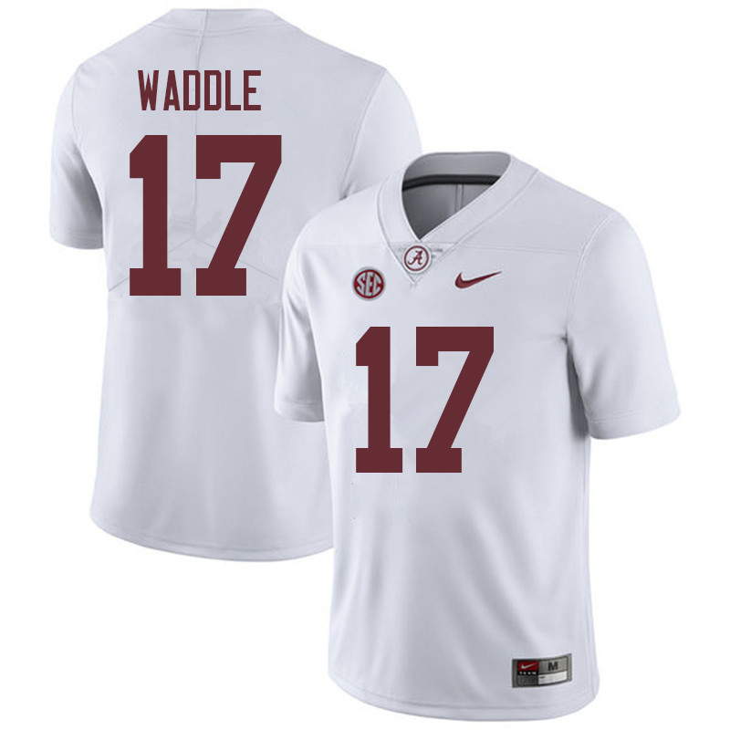 Men #17 Jaylen Waddle Alabama Crimson Tide College Football Jerseys Sale-White